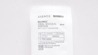Avanos PNM-S60NC NeoMed Oral/Enteral Syringe with ENFIT Connector 60mL